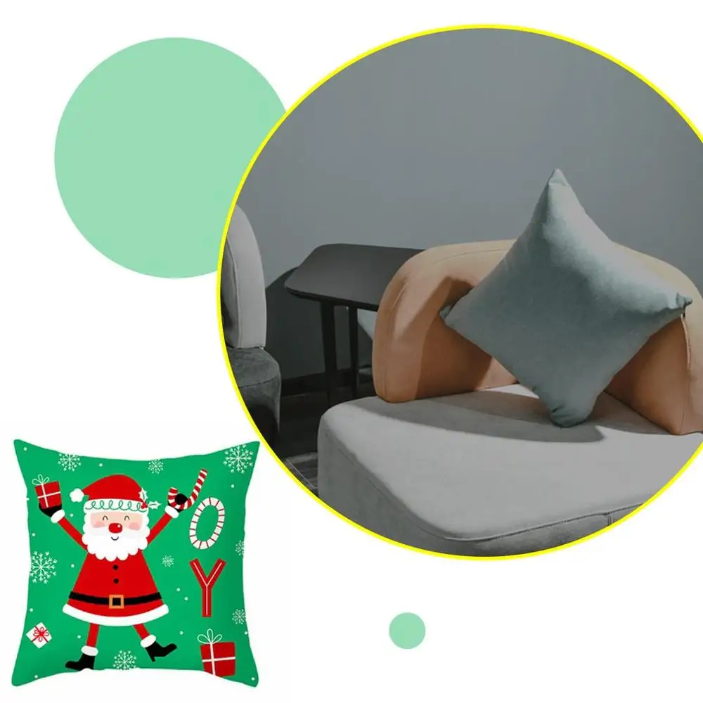 

45x45 Pillow Case Cushion Christmas Santa Cotton Geometric Pillow Case Decor Pillow Cases Pillow Cover Sofa Cushion Home Decor