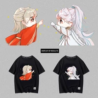 word of honor couple avatar heat transfer male lead anime image stickers diy iron on badges on t shirts for mens short sleeves