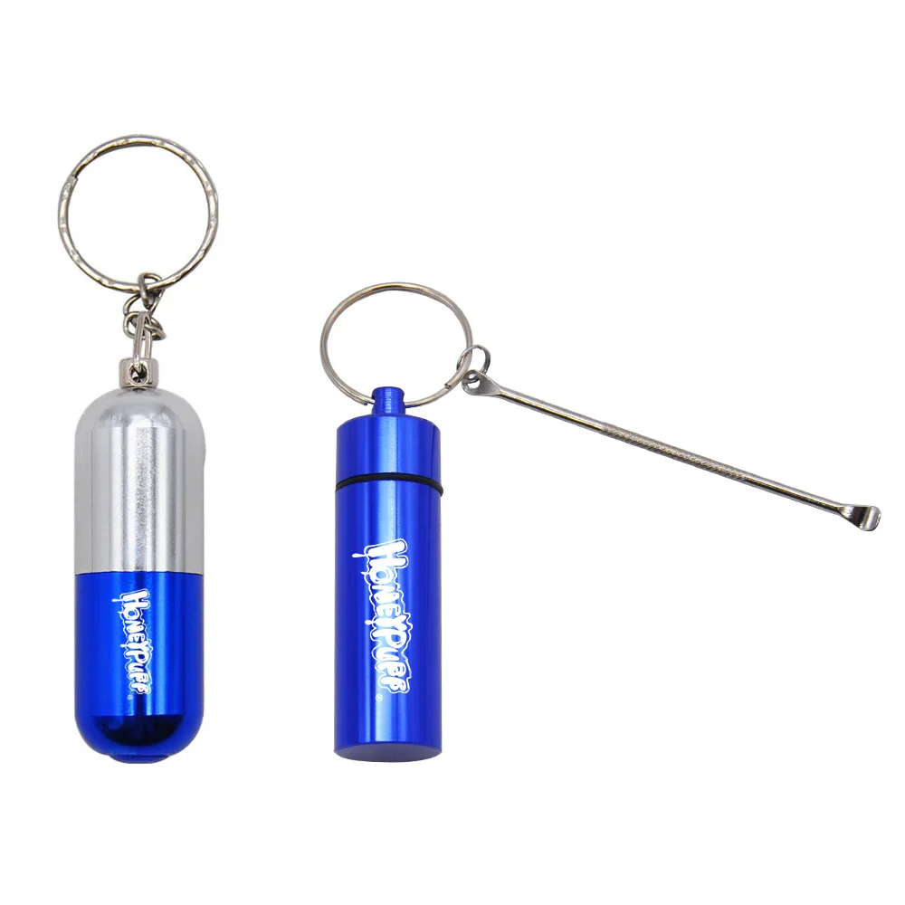 

HONEYPUFF Smoking Pipe Premium Metal Bottle Snuff Snorter Bottle Pill Style Stash Jar Sniffer Snuff Sniffer With Metal Spoon