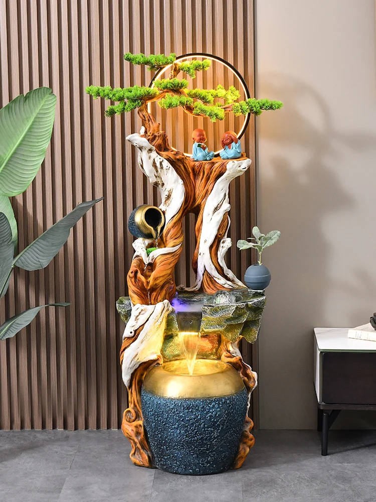 

TT Living Room Decoration Flowing Water Ornaments Floor Home New House Housewarming Gifts Office Corner Fake Landscape Landscape