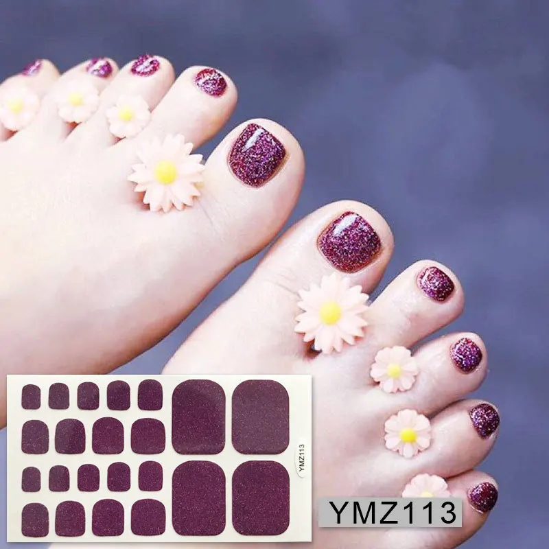 YMZ113 22 tips/sheet экологичные наклейки на ногти, профессиональные многоцветные накладки на ногти, наклейки s DIY, наклейки на ногти, маникюр - Цвет: YMZ113