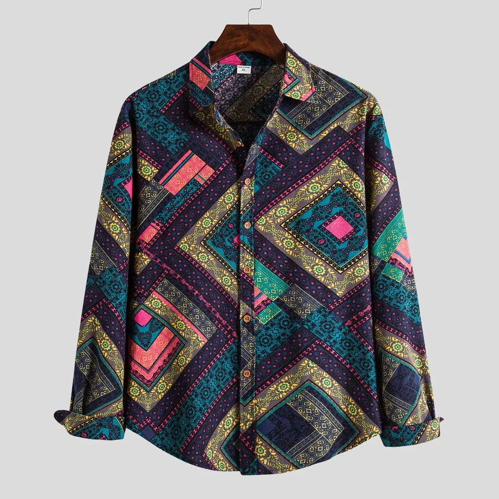 KANCOOLD Рубашки Мужские Винтажные льняные свободного размера плюс Camisas с длинным
