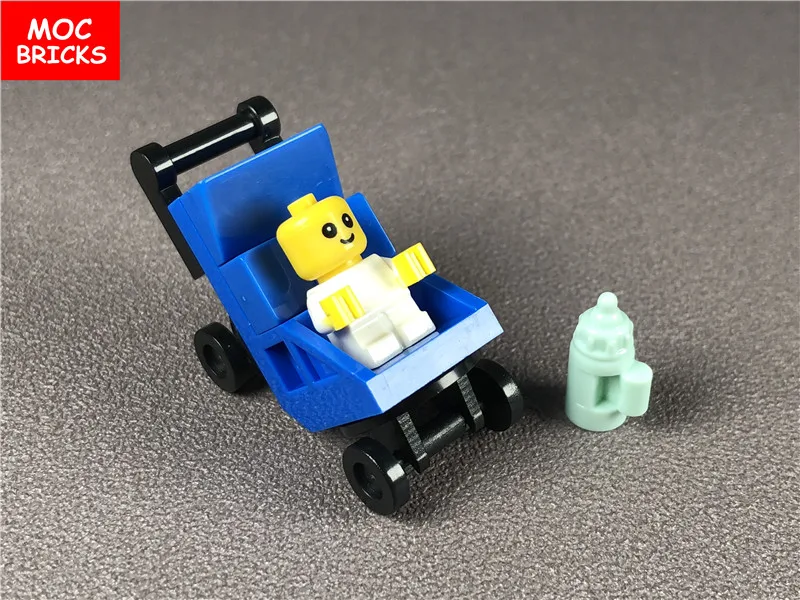 Распродажа кубики MOC DIY детская коляска с набором бутылок Cty668 строительные блоки