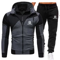 mens 2020 new casual fashion polyester suit mens running casual sports double zipper cardigan
