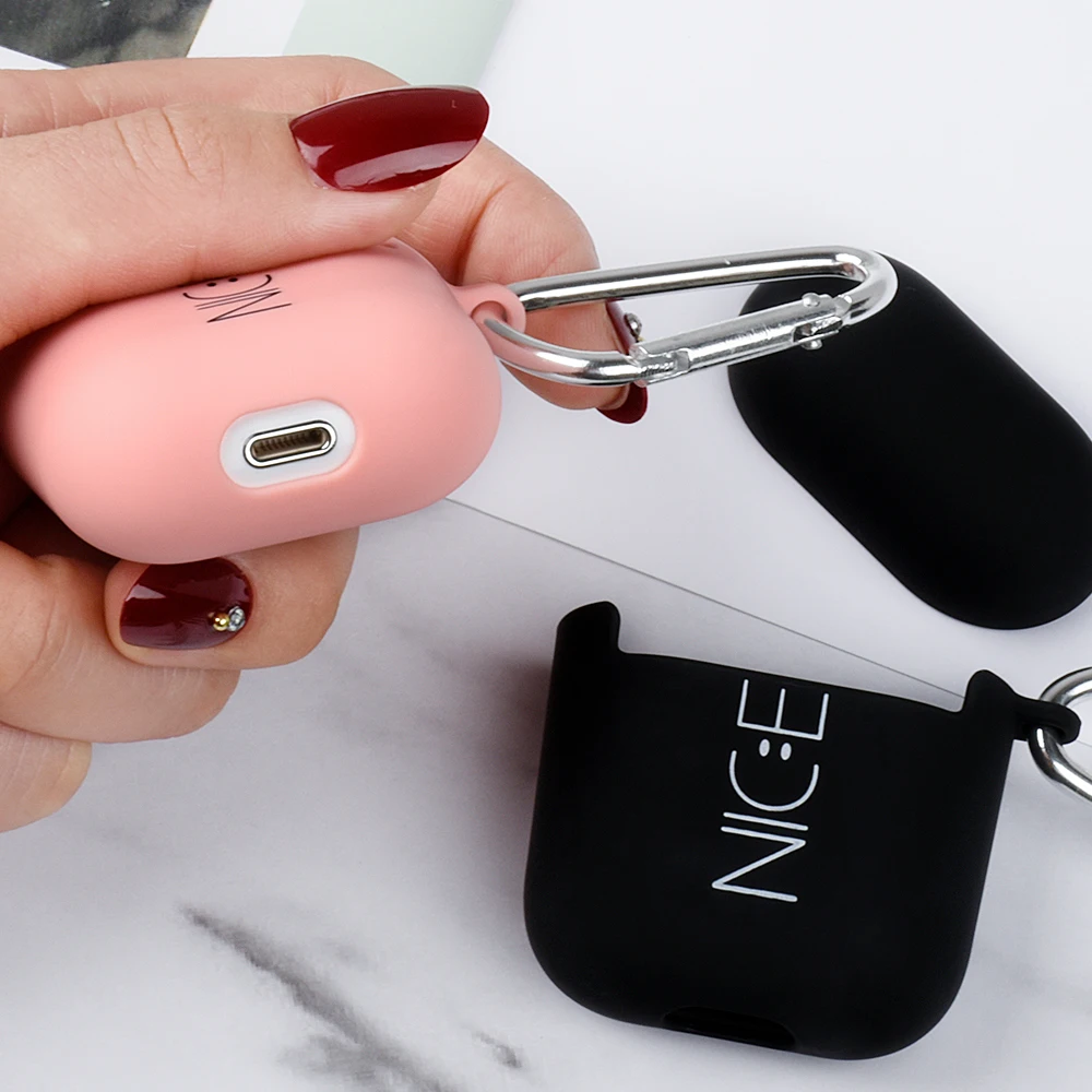 Матовый чехол для наушников Airpods с цветочным узором ромашки Apple Air pods крючком