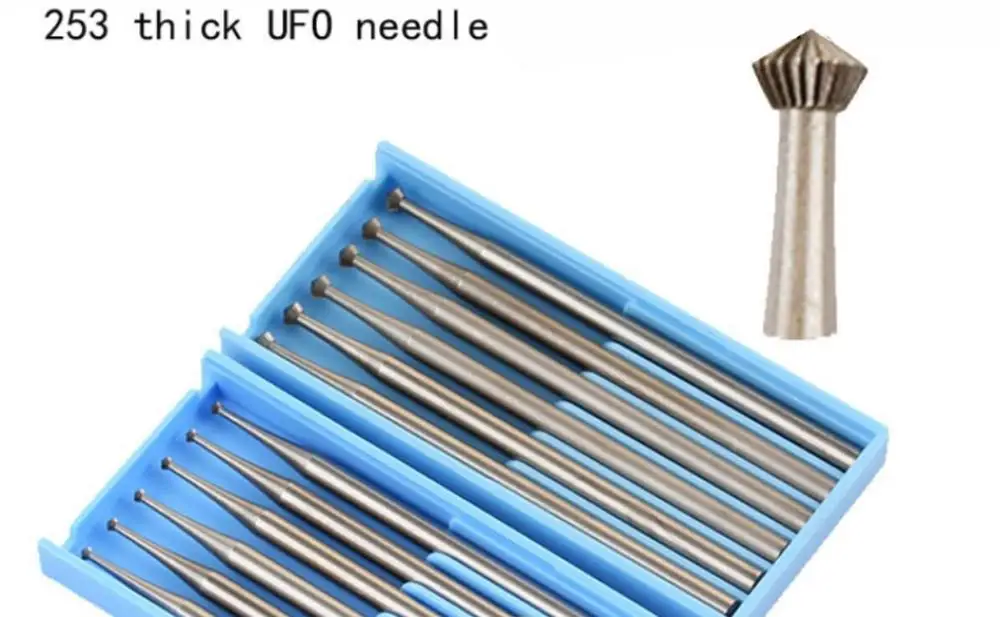 

6pcs Alloy tungsten steel round burs Engraving carving knife End Wood Milling Cutter 253 thick UFO Needle
