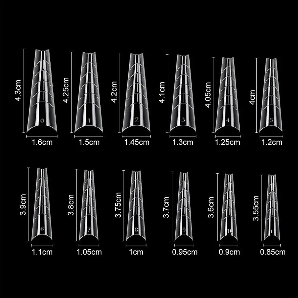 

120 Pcs Nail Extension with Scales for Girl Nail Molds Crystal Nail Pieces DIY Nail Art Tools Quick and Easy Find Your Size