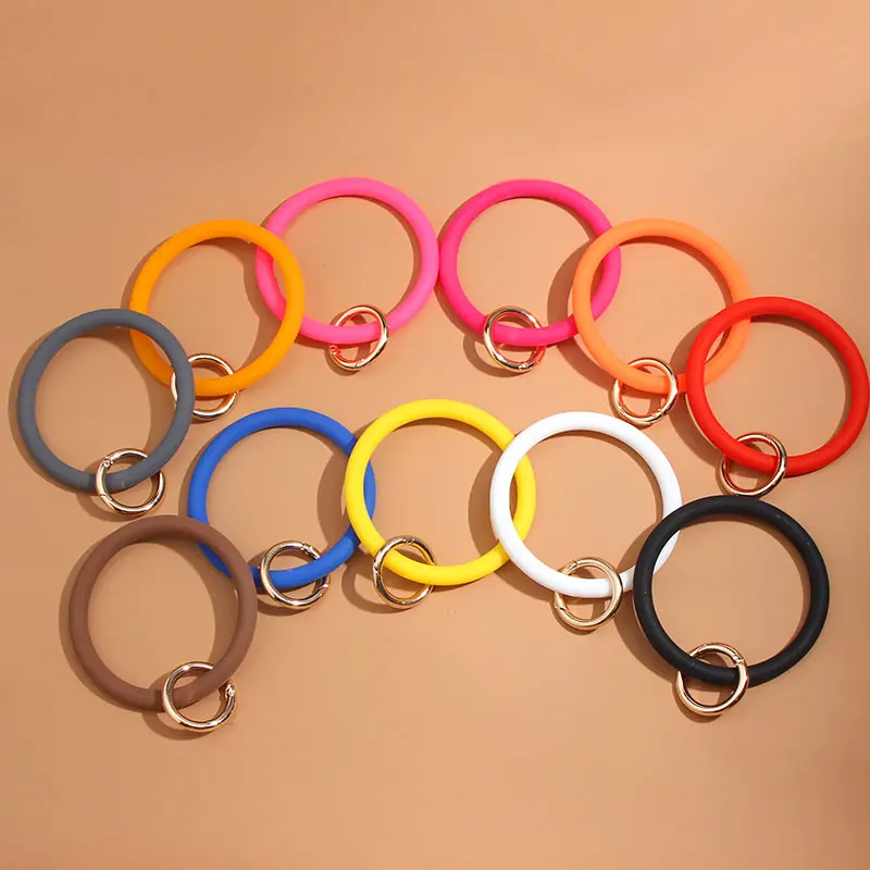 JJFOUCS модный силиконовый брелок для женщин Золотая застежка круглые аксессуары