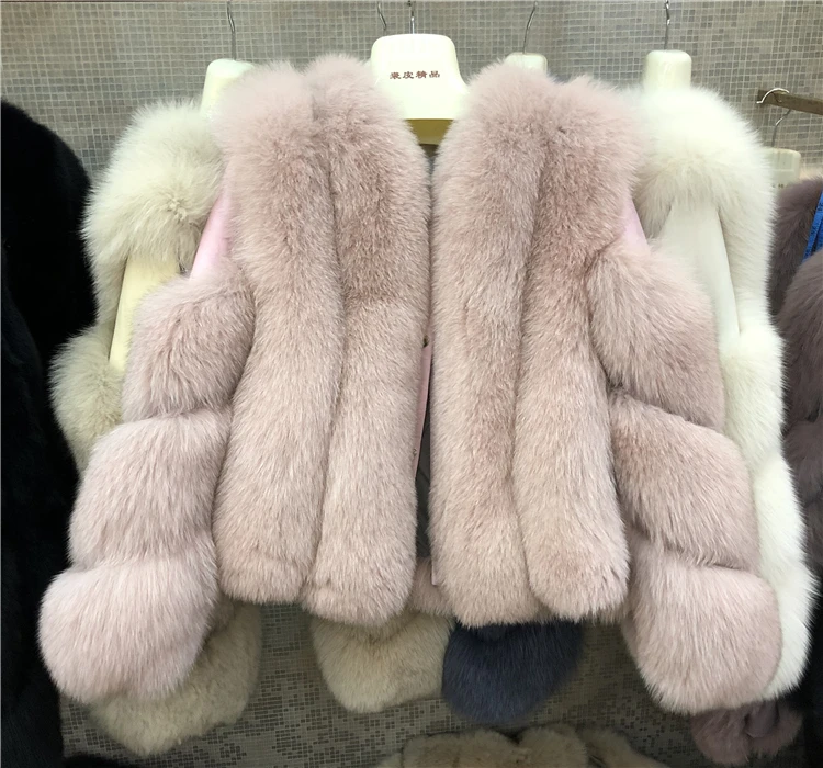 ZDFURS* Новое Поступление Женское зимнее плотное меховое пальто натуральный Лисий мех жилет высокое качество Лисий жилет меховой жилет - Цвет: pink