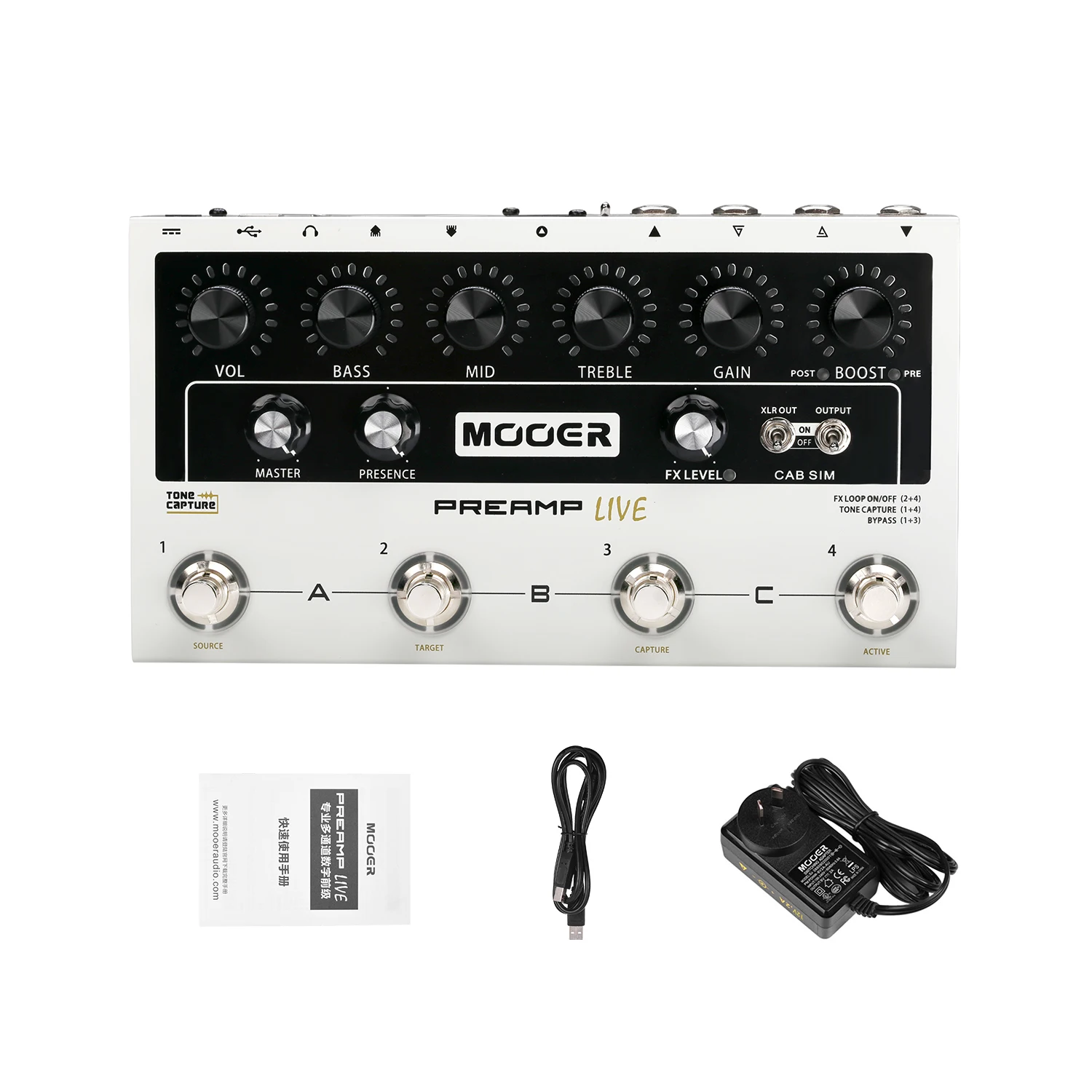 MOOER предусилитель LIVE профессиональная цифровая педаль предусилителя Preamplifier12