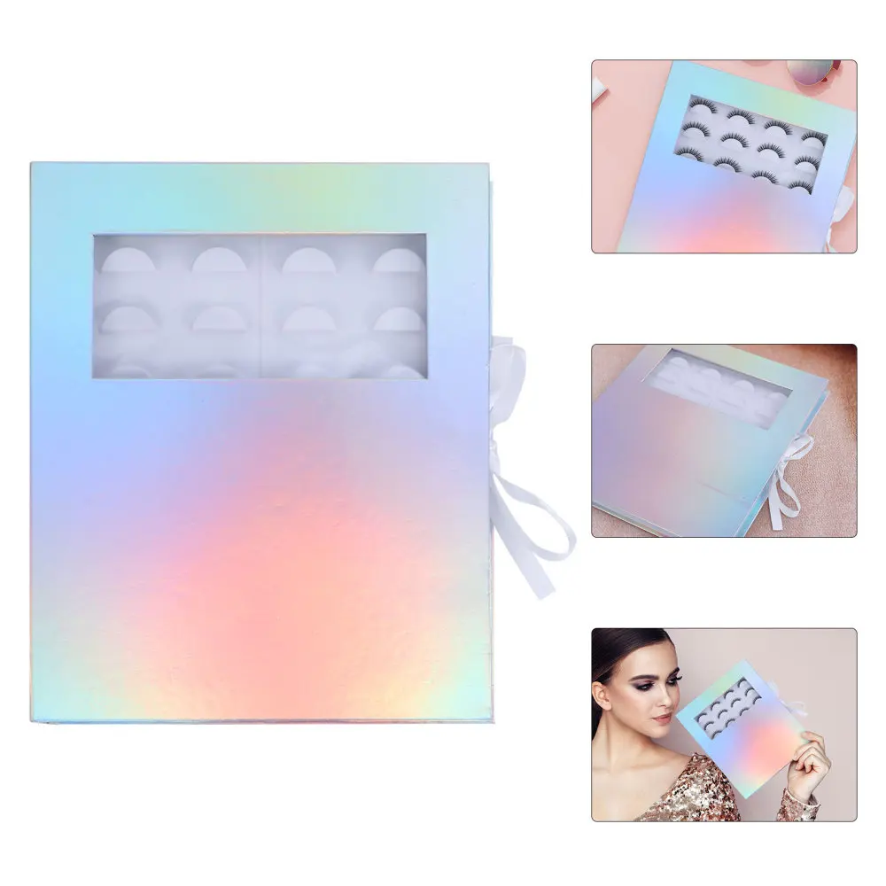 

Paper False Eyelash Storage Box Lashes Case Empty Eyelash Holder with Tray