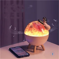 new product immortal flower night light usb charging bluetooth audio cute deer led desk bedroom with sleeping atmosphere lamp