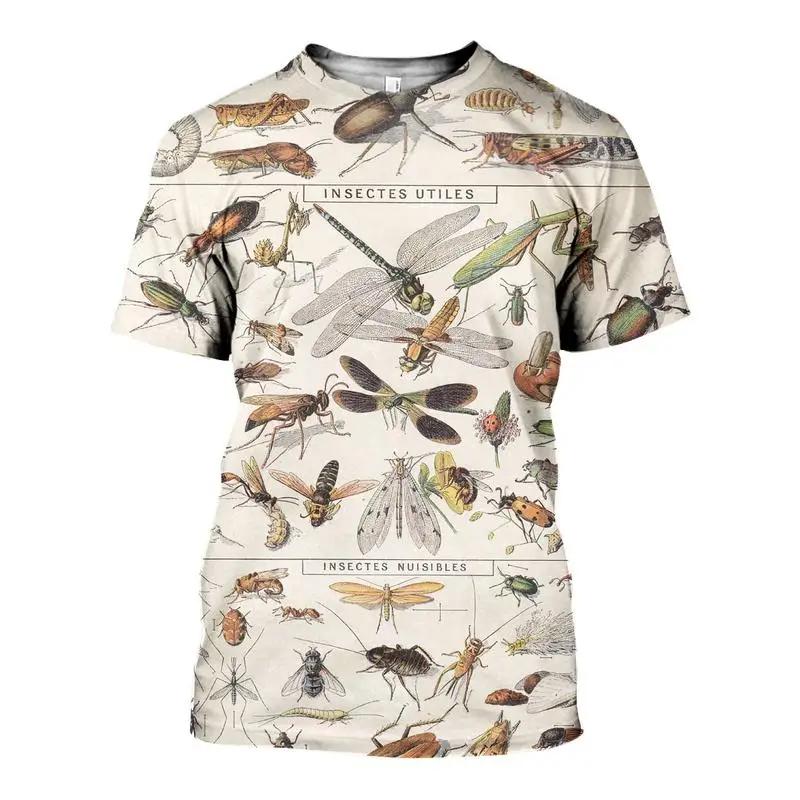 

New Fashion T-shirt Insectes Utiles 3D All Over Printed Tee Shirt O-neck Large Men's Summer Tshirts T-210