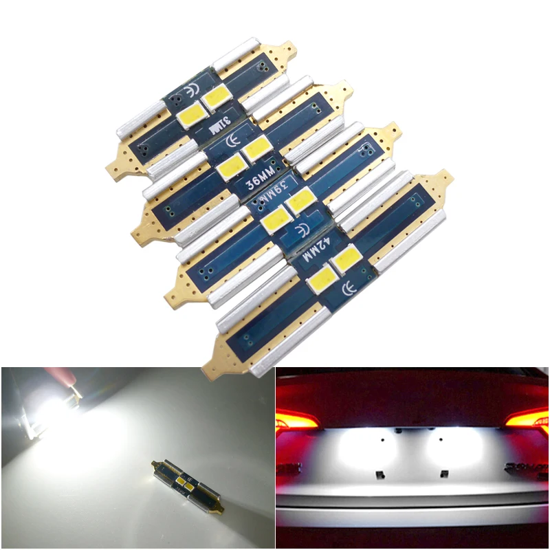 

2x Canbus LED Light Bulb C5W C10W 31mm 36mm 39mm 42mm SV8.5 Auto Led Lamp Car Interior Dome Map License Plate Light white