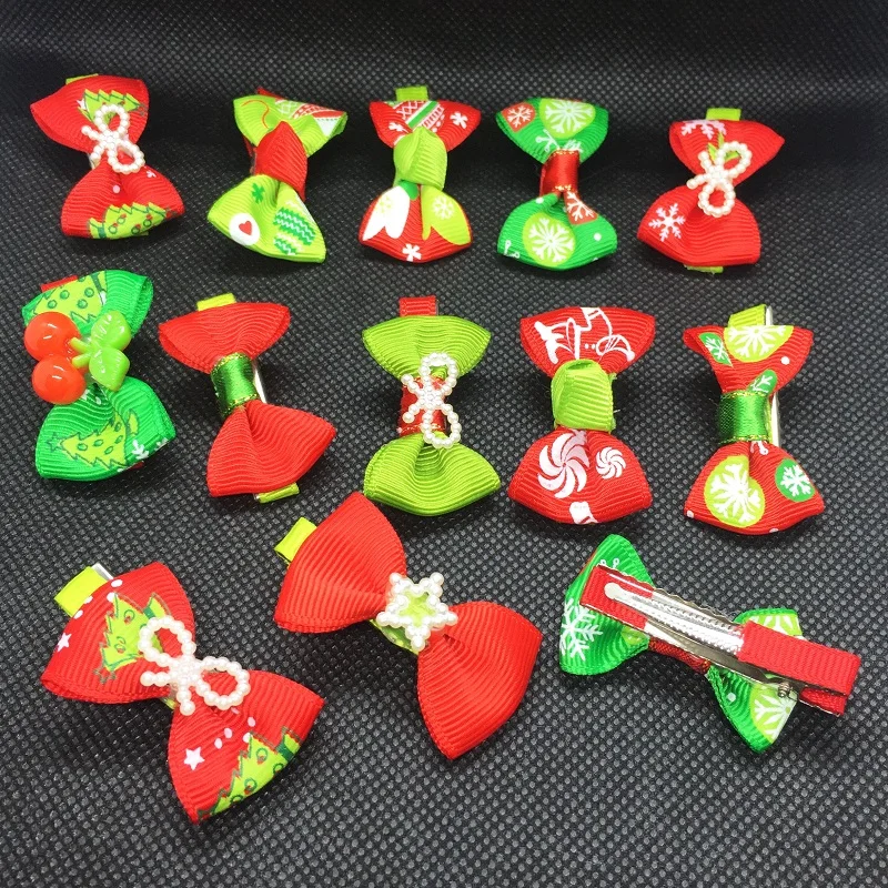 

3 pcs/set Cute Christmas set Hair Clip Candy Santa Claus Hairpin puppy Headdress Duckbill Clip butterfly Hair Clip for pet dog
