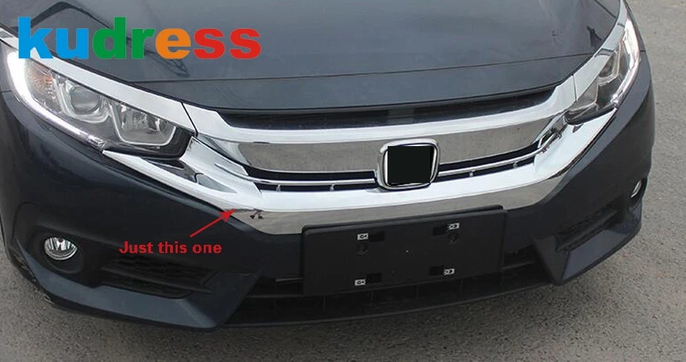 Для Honda Civic 2016 2017 2018 2019 седан Хромированная передняя решетка центр крышки отделка