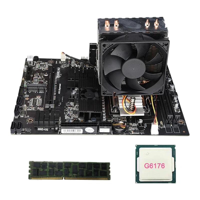 Материнская плата X89 с 6276 ЦП + 8 Гб DDR3 ОЗУ вентилятор охлаждения ECC/REG DIMM RAM SATA2 USB3.0