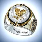 Мужской значок в стиле панк, значок в стиле армии, кольцо с золотистым кольца для мужчин и женщин на палец сила веры, ювелирные изделия викингов, 2021