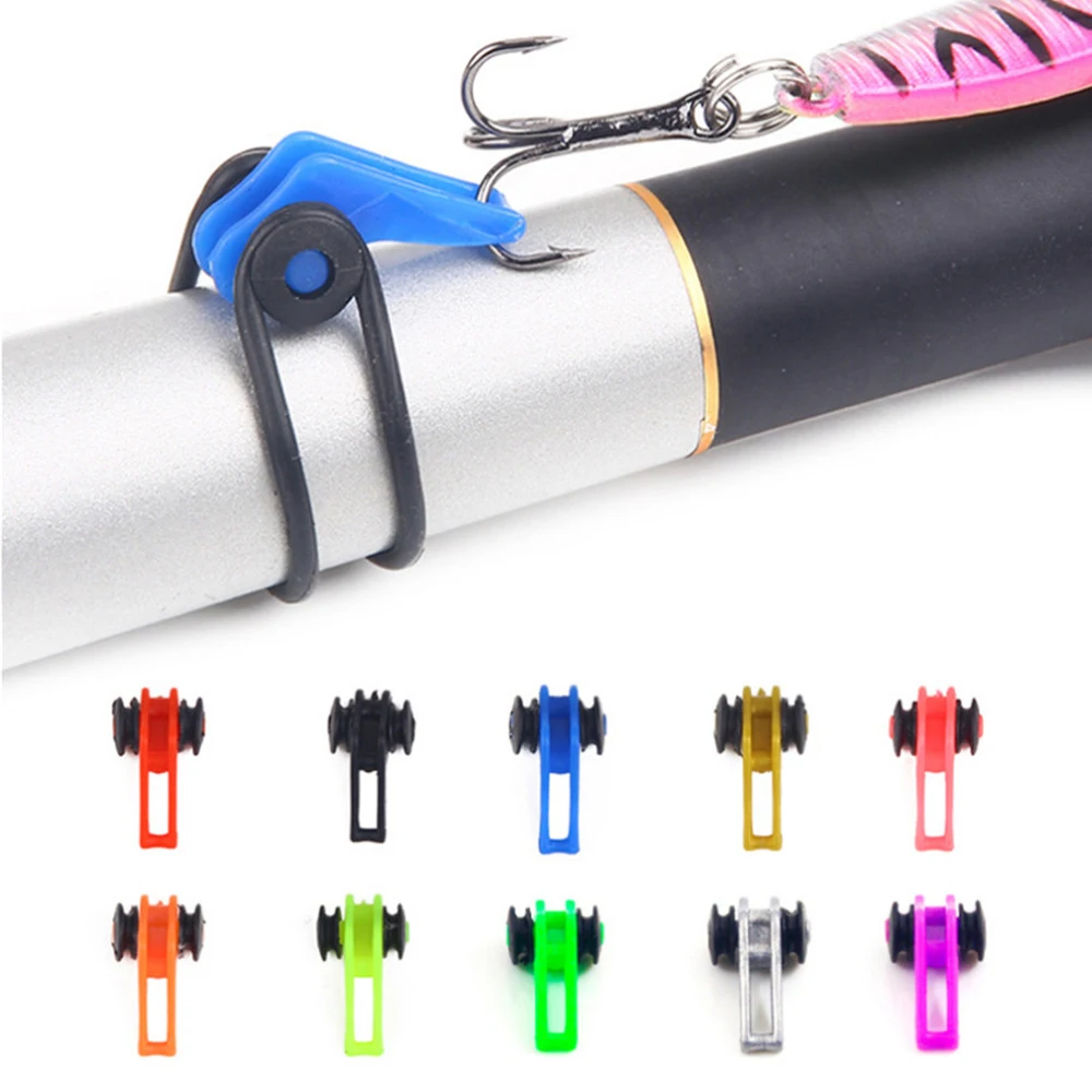 

10Pcs/lots Adjustable Fishing Hook Keeper Holder Secure Lure Hanger Jig Hooks Safe Keeping for Fishing Rod Tool Bait Casting