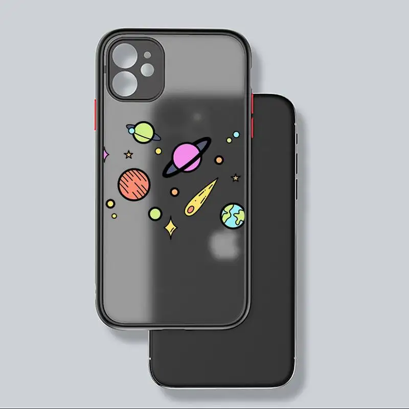 

Cute flower creative cartoon Phone Case black matte transparent For iPhone 7 8 x xs xr 11 12 pro plus mini max Clear Funda