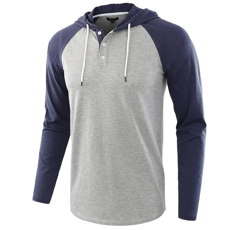 

Spring and Autumn Men's Sports Hoodie Long Sleeve Turtleneck Hooded T-shirt Sweater Sports T-shirt