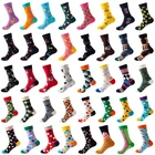Модные индивидуальные мужские носки в стиле хип-хоп, креативные носки в стиле Харадзюку высокого качества с изображением фруктов, животных, счастливых женщин, модные носки для скейтборда