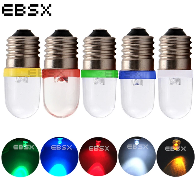 EBSX 100 шт. E10 винт 1 SMD F8 светодиодный светильник выпуклая линза белого и синего