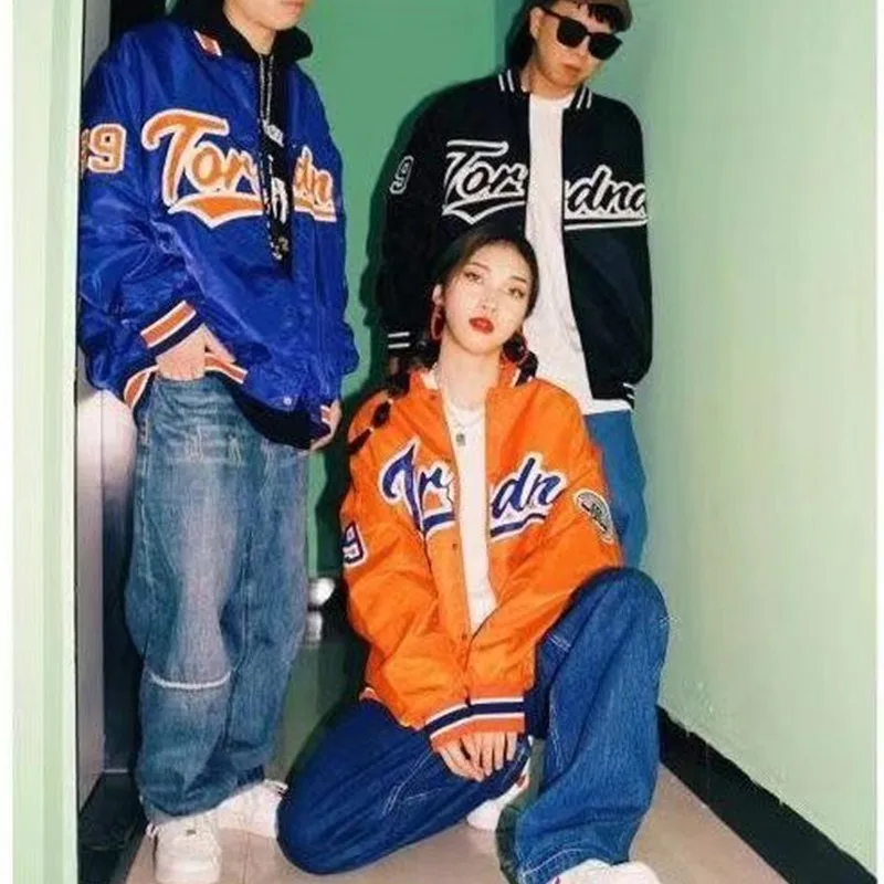

2021 New Arrival Hot Bomber Jacket Brand Clothing Women Single Breasted Spliced Autumn Baseball Pure Fresh Stripe Coat Casual