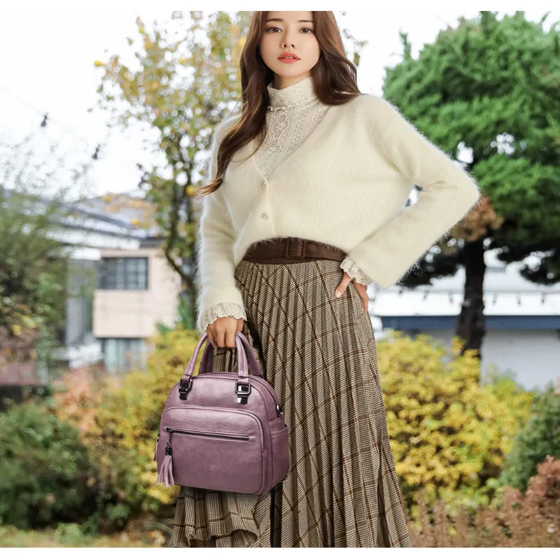 

2021 New European and American Fashion Handbags, Casual Women's Bags, Shoulder Messenger Bag, Multifunctional Backpack