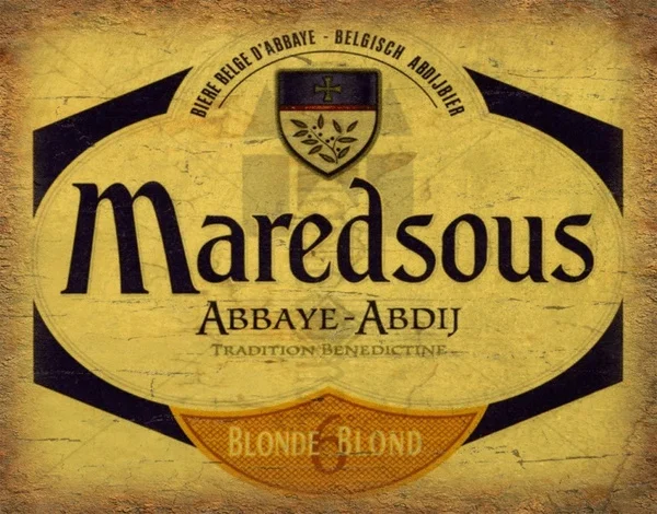 Maredsous Beer Бельгия винтажная спиртовая реклама металлический оловянный знак