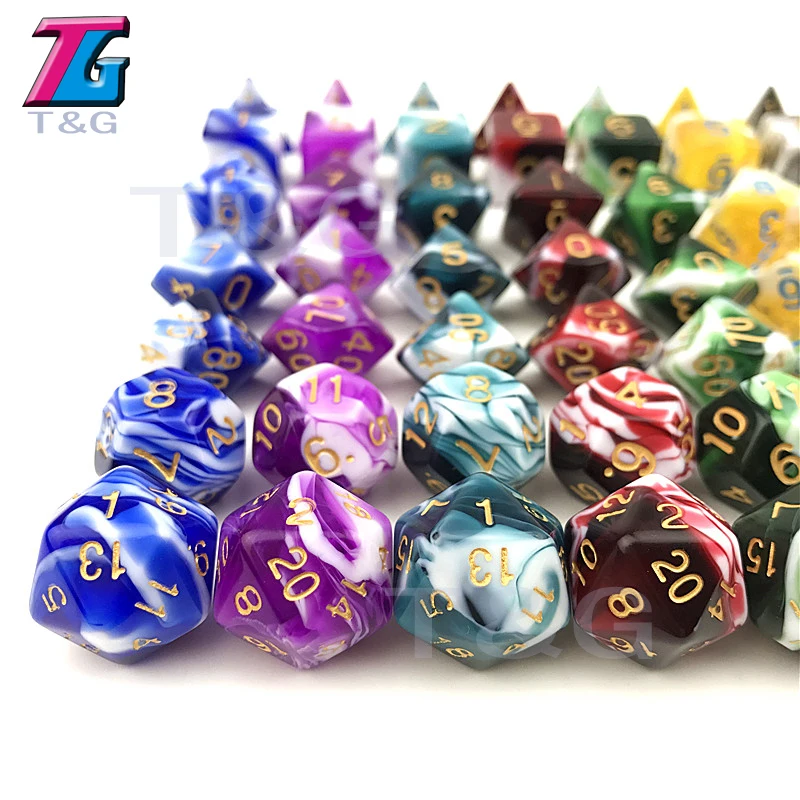 Децидер прозрачный и белый цвет игральные кости D4-D20 для ролевых игр партии игрушки 7 цветов
