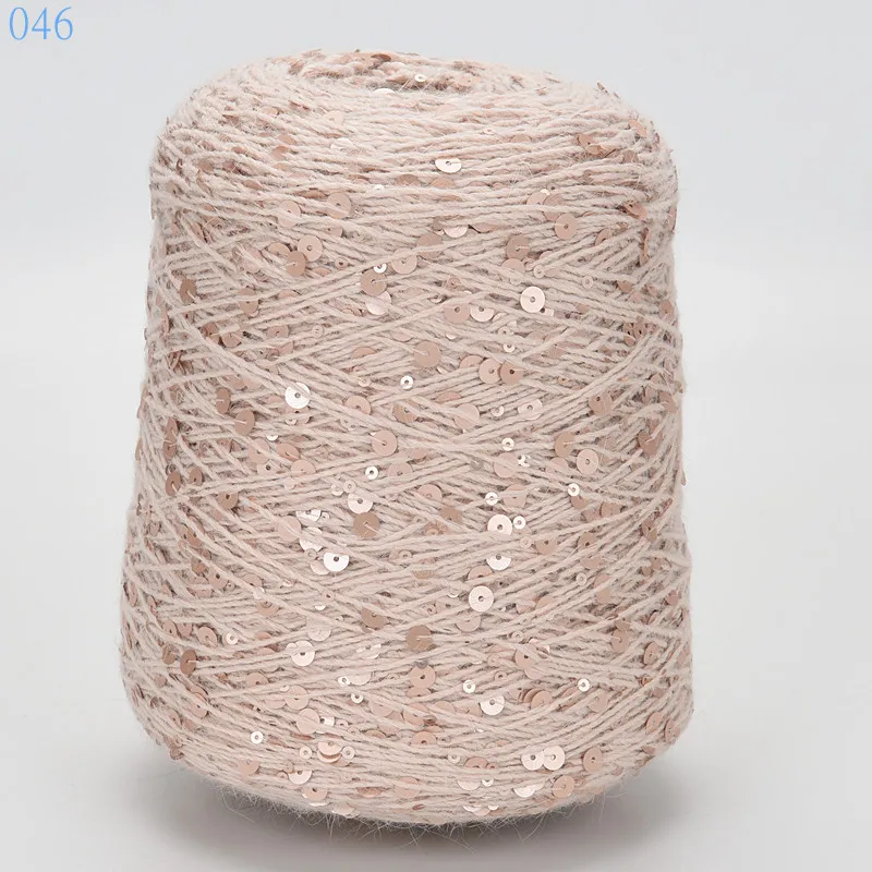 Пряжа 1000 г Длинные пряжа с шерстью норки 3 мм + 6 пайетками DIY вязание крючком для