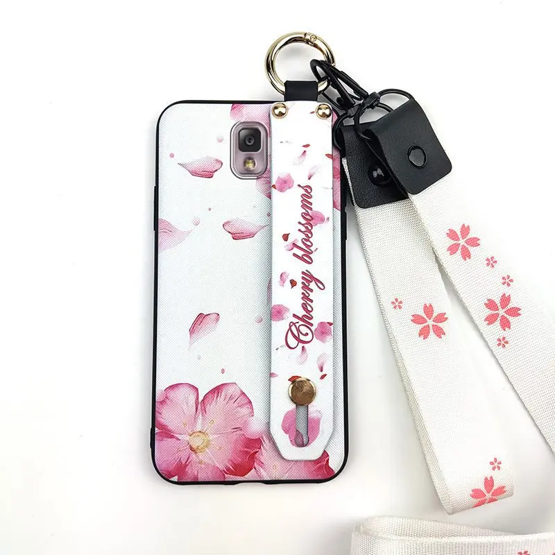 

Wrist Strap Flower Phone Case For Samsung Galaxy Note3/N9008 For Woman Phone Holder Waterproof
