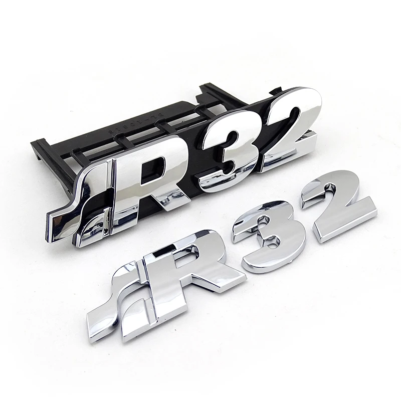 MK4 MK5 GOLF 4 Golf 5 глянцевый черный хром VW Golf R32 передняя решетка и грузовик значок эмблема R32 загрузки логотип наклейка 1999-2008(2 шт