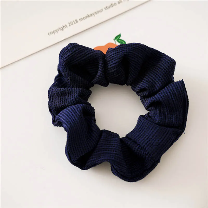 Navy Blue Эластичная Повязка на голову, японская мода, Однотонные резинки для волос, аксессуары для волос для женщин/девушек, резинки для волос, конский хвост, резинки для волос, резинка для волос - Color: Navy Blue