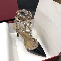 pointed rivet shoes baotou buckle high heels fashion all match custom brand womens shoes