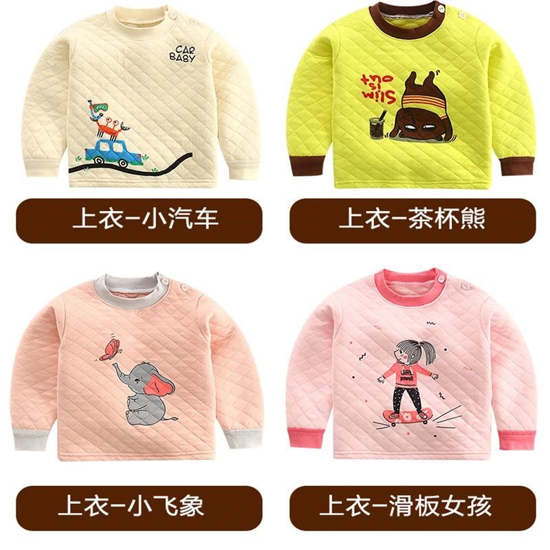 Baby Tshirt Thick Winter Warm Home Wear Newborn Baby Boys Girls Tops T-shirt Kids Clothing Baby Clothes