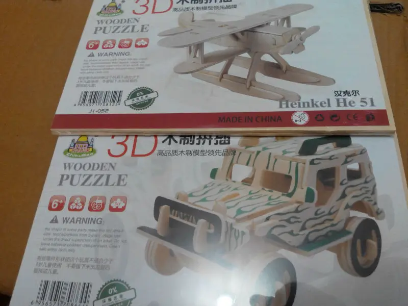 Бесплатная доставка Детская деревянная игрушка автомобиль 3D Пазлы игрушки