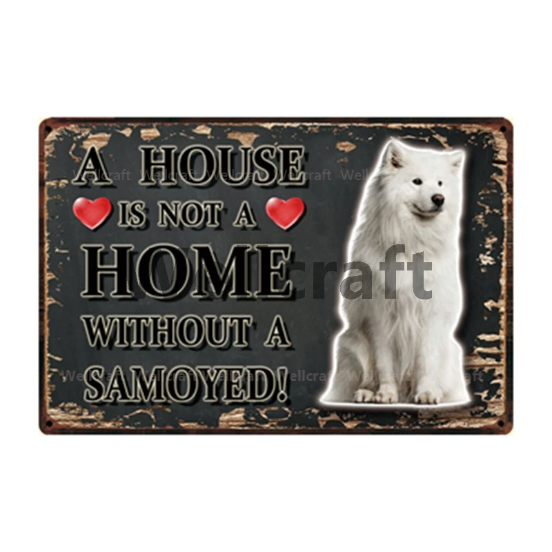 [WellCraft] домик для собаки не дома без самоида металлический знак жестяной плакат
