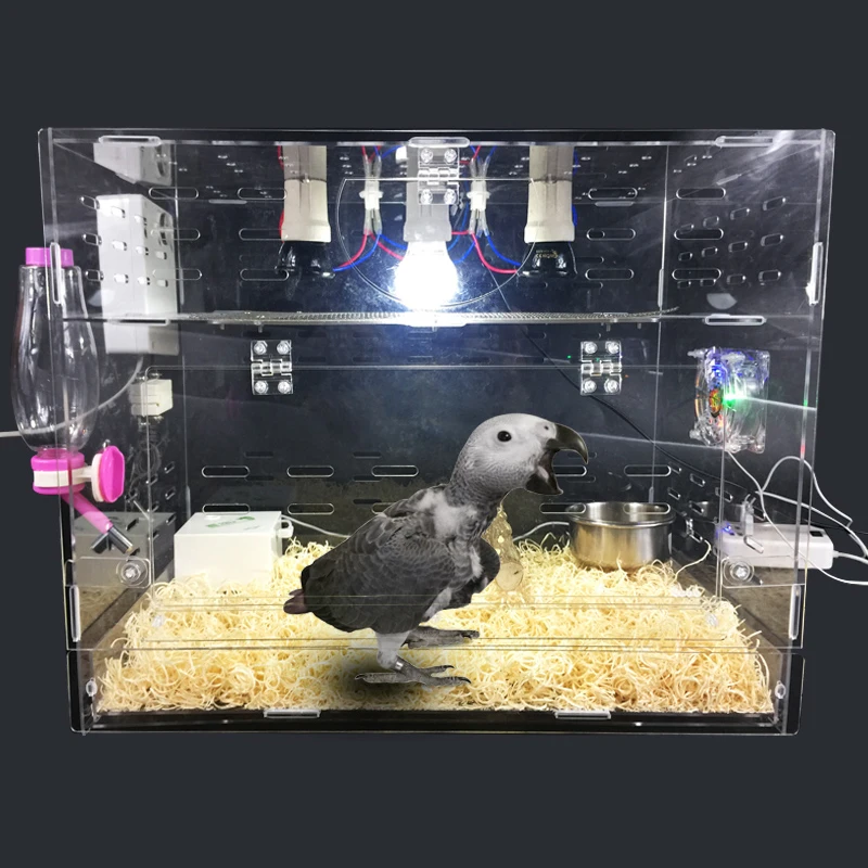 

LK688 Smart Temperature Control Bird Incubator Young Bird Parrot Insulation Breeding Box Transparent Acrylic Cage 50*30*40cm