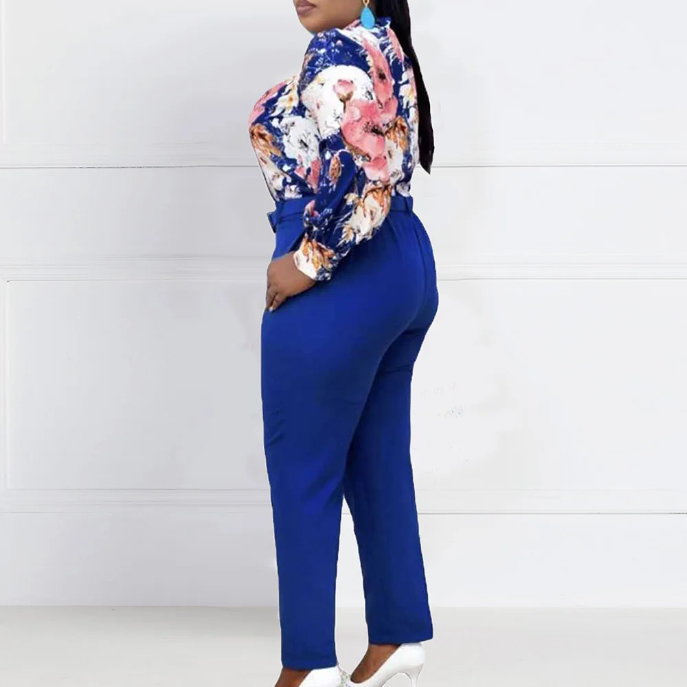 Винтажный Женский комплект из 2 предметов осень 2020 Африканский топ и брюки блузка