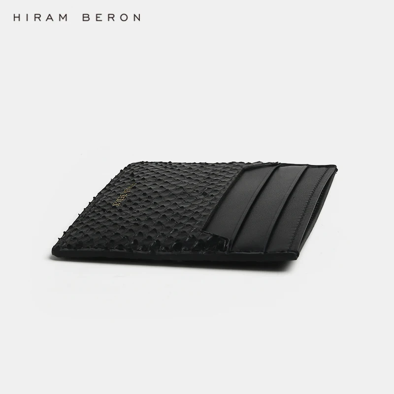Кредитница Hiram Beron из кожи питона кожаные изделия кошелек змеиной цвет черный