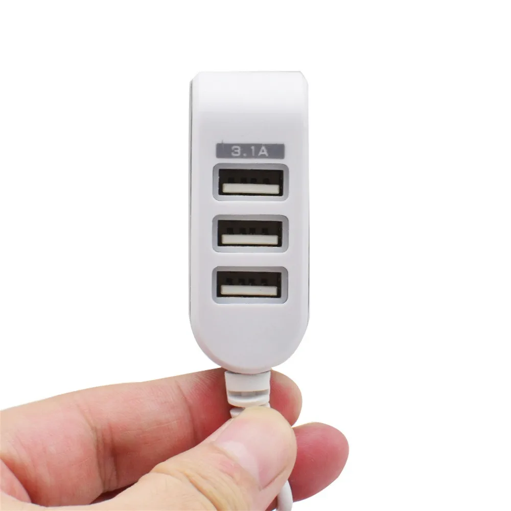 Фото Модный 3.1A тройной USB порт настенный домашний дорожный AC зарядное устройство Модный 3.1A тройной USB порт настенный домашний дорожный AC зарядное устройство