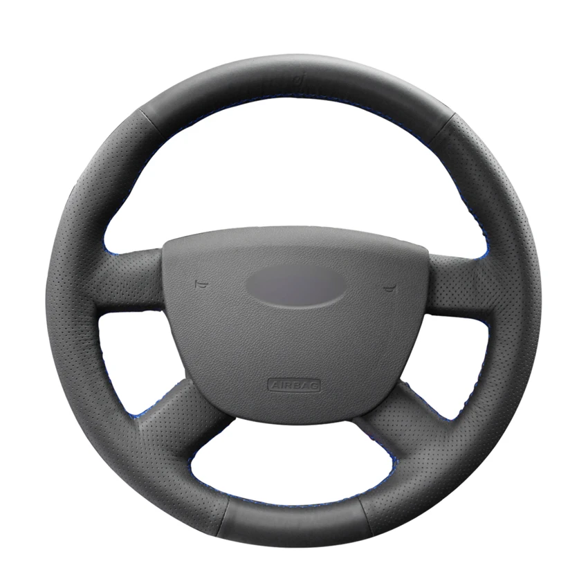 Hand-stitched Black PU Artificial Leather Steering Wheel Cover for Ford Focus C-Max Tourneo Connect Transit Connect 2009-2013
