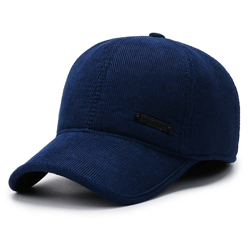Navy Blue Coffee Winter Warm Corduroy Baseball Cap For Men Women Solid Color Snapback Hip Hop Caps Bone Trucker Hat gorras