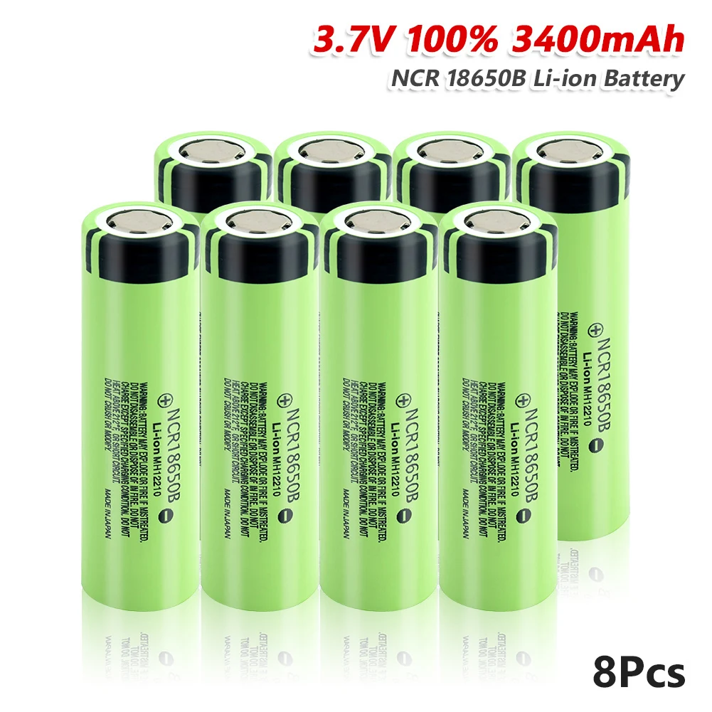 1/2/4/6/8/10 шт реальная 3400mah 3 7 V перезаряжаемая NCR18650B NCR 18650B батарея 3400mAh 18650 литий