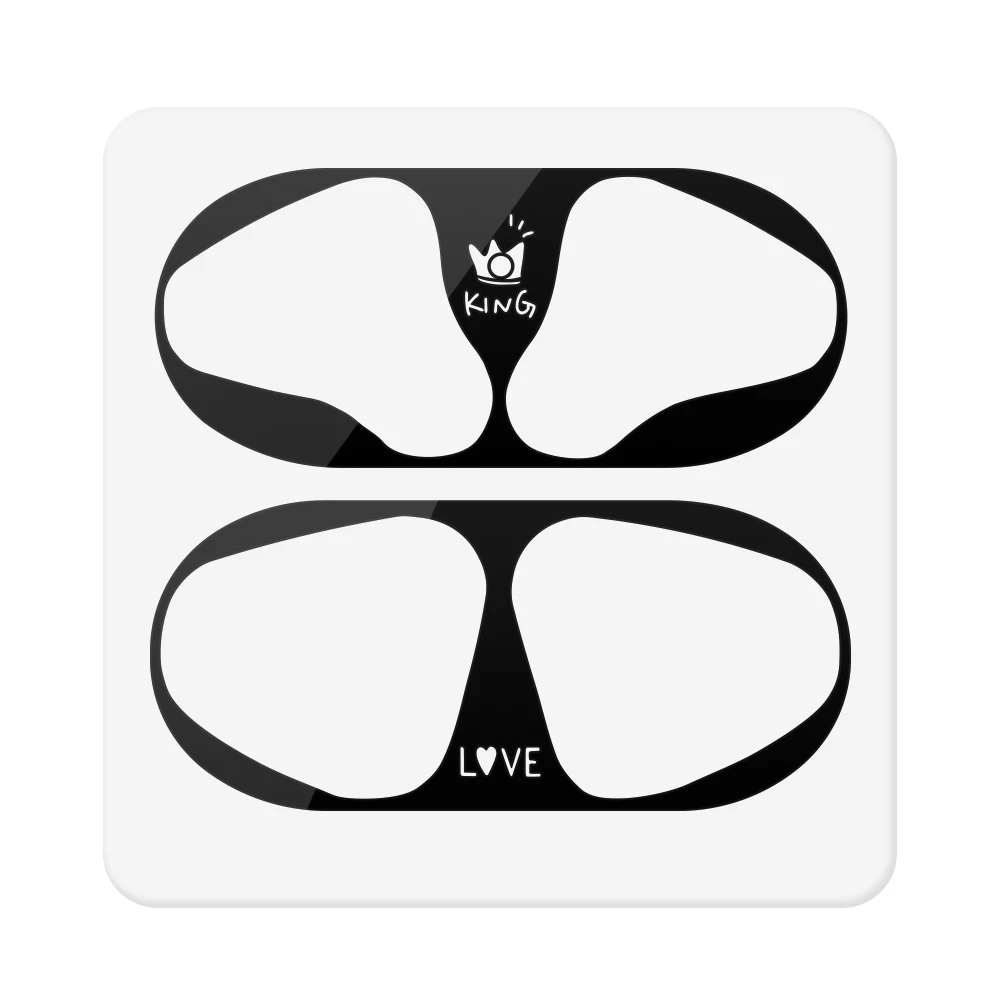 D1Black Металлическая пленка наклейка для Apple аксессуары для Airpods металлическая ультратонкая Кожа Защита от пыли наклейка для Airpods 2 1 защита для кожи - Цвет: D1Black