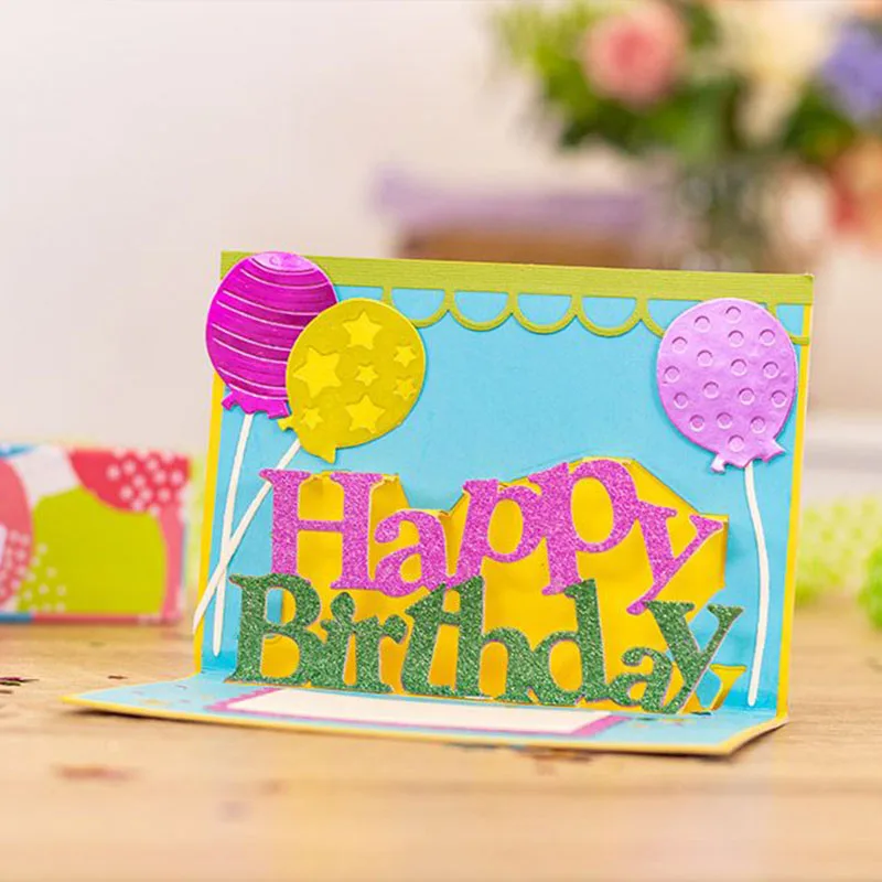 

Pop Up Happy Birthday Word Popular Letters Metal Cutting Dies Scrapbooking Album Paper DIY Cards Crafts Embossing Dies New 2019