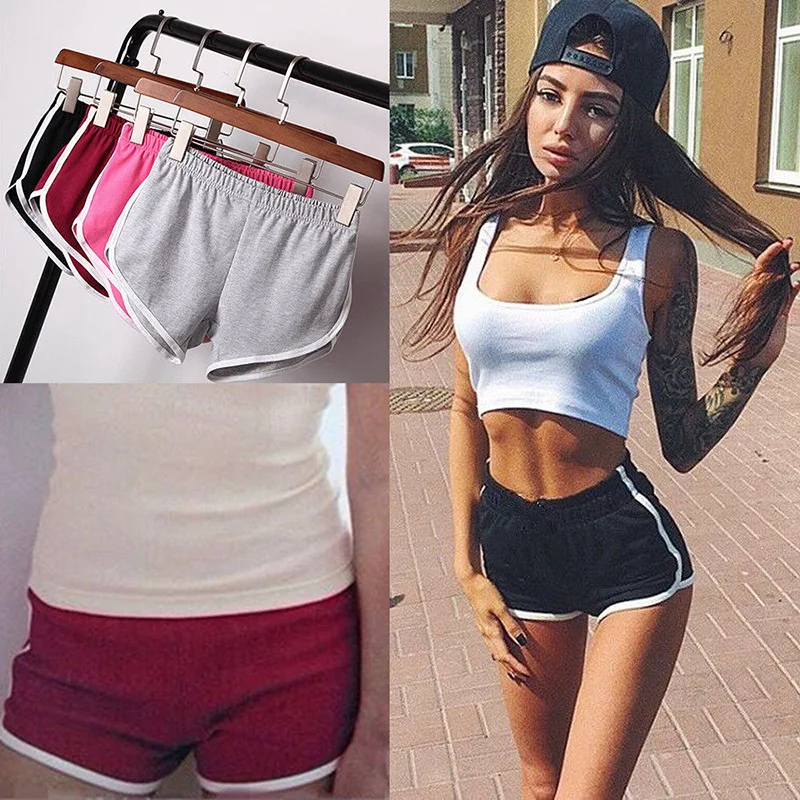 

2021 Casual fashion women's summer sports and leisure fitness white sideline elastic shorts sheines Official store y2k Zevity