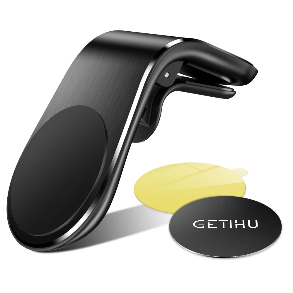 Black GETIHU металлический магнитный автомобильный держатель для телефона, мини Крепление на вентиляционное отверстие, Магнитная подставка для мобильного телефона iPhone XS Max, Xiaomi, смартфоны в автомобиле - Цвет: Black